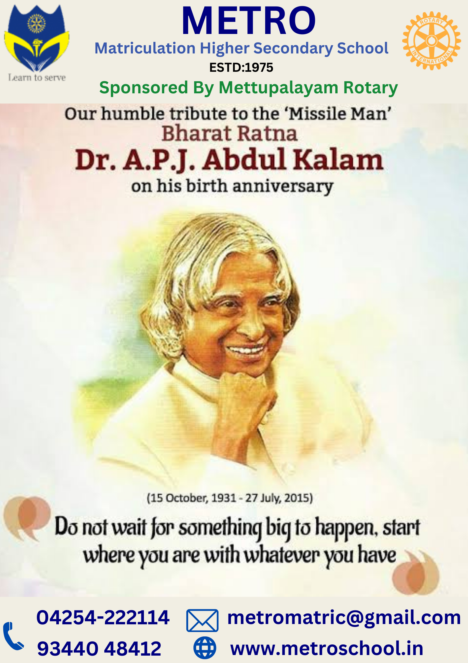 DR A.P.J ABDUL KALAM BIRTH ANNIVERSARY 